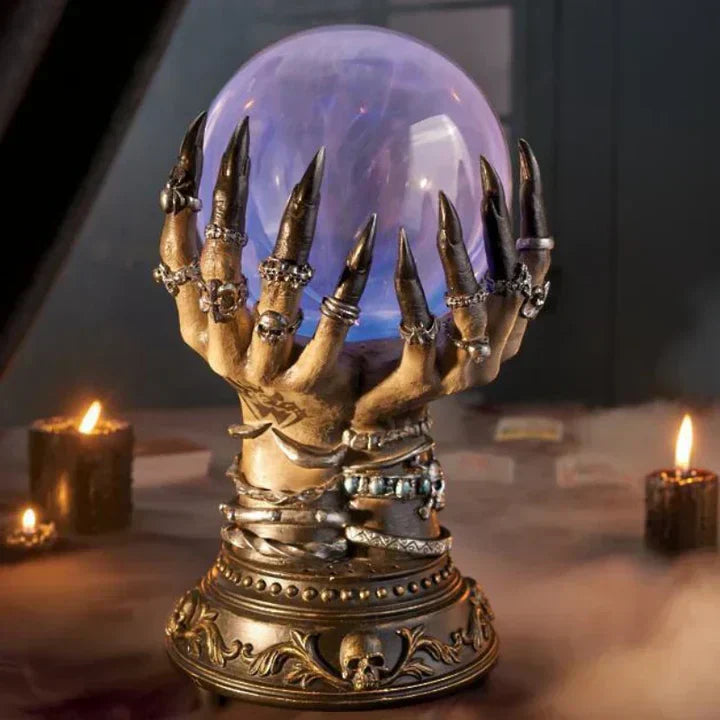 Mystara bordlampe med krystalkugle-design