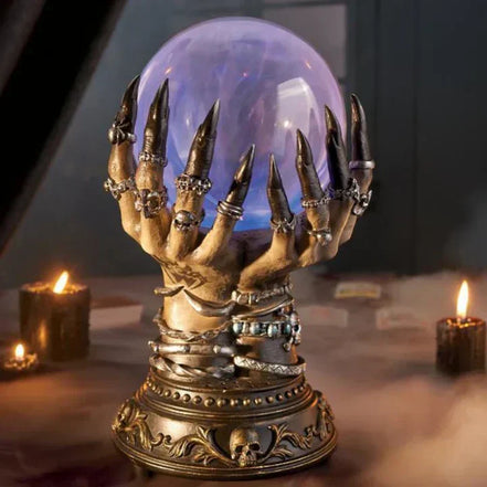 Mystara bordlampe med krystalkugle-design