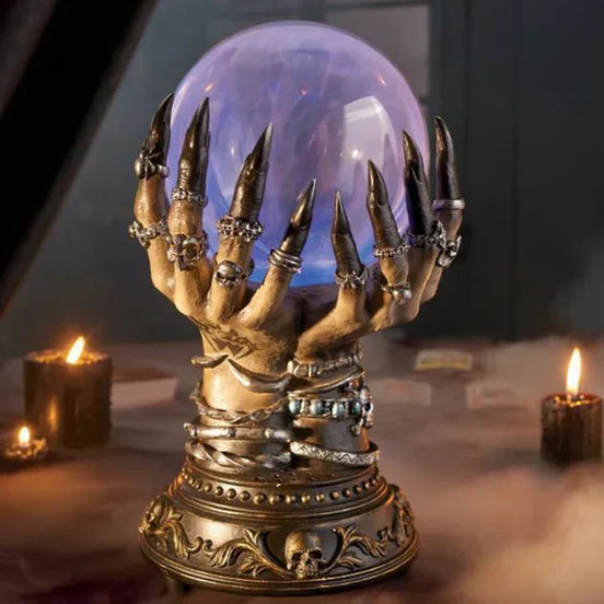 Mystara bordlampe med krystalkugle-design