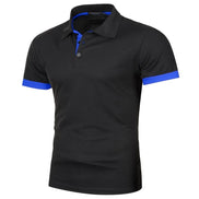 Herre polo shirt kortærmet polyester med knaplukning ensfarvet design