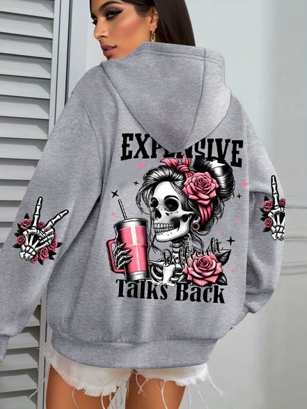 Expensive Talks hættetrøje – unisex sweatshirt med tryk