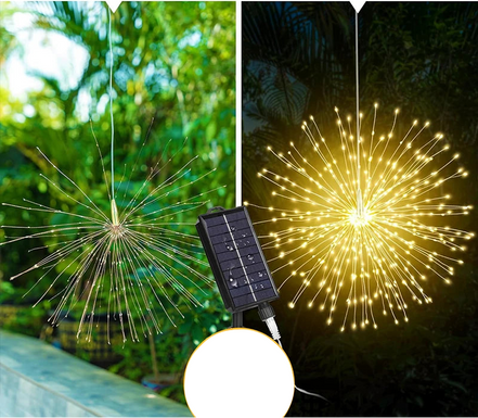 Solarnie zasilana lampa ogrodowa LED o designie fajerwerków - Solviora