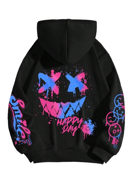 Smiley hættetrøje – unisex hoodie i afslappet pasform