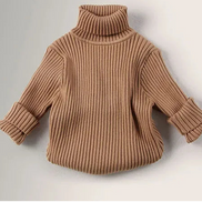 Dzianinowy sweter dziecięcy z golfem i długimi rękawami – Norellin