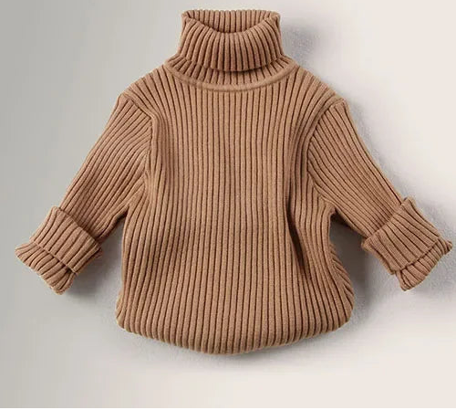 Dzianinowy sweter dziecięcy z golfem i długimi rękawami – Norellin