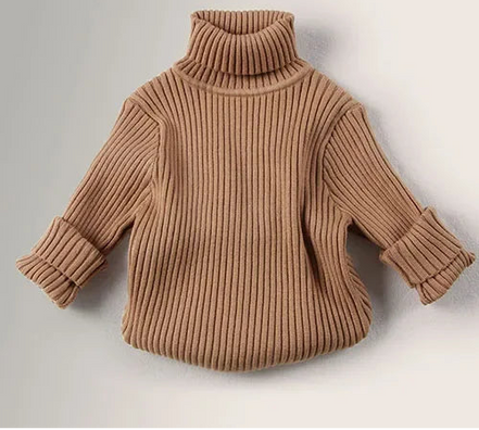 Dzianinowy sweter dziecięcy z golfem i długimi rękawami – Norellin