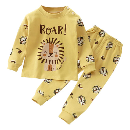 Uniro børnepyjamas – Unisex sæt med print til efterår og indendørs brug