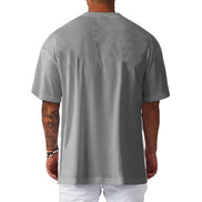 Draxen T-shirt herre kortærmet polyester rund hals løs pasform