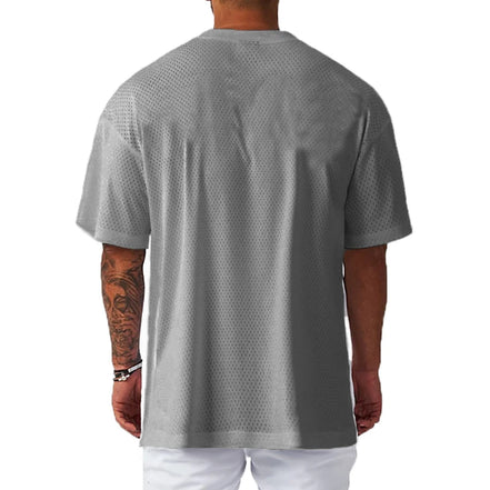 Draxen T-shirt herre kortærmet polyester rund hals løs pasform