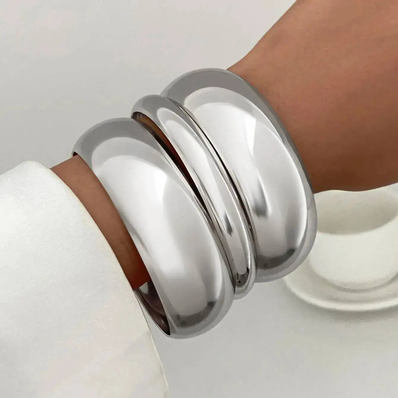 Aveline Bangle Sæt – 3-delt metalarmring-sæt