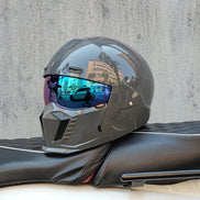 Unisex motorcykelhjelm med visir og full face design – hjelm til motorcykel og scooter – Nexorix
