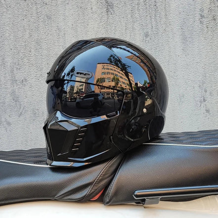 Unisex motorcykelhjelm med visir og full face design – hjelm til motorcykel og scooter – Nexorix