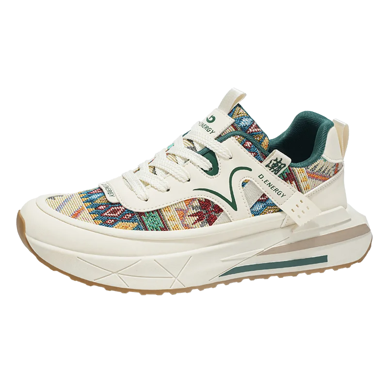 Lurex unisex sneakers med snørelukning – tekstilsko med gummisål