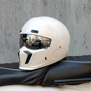 Unisex motorcykelhjelm med visir og full face design – hjelm til motorcykel og scooter – Nexorix