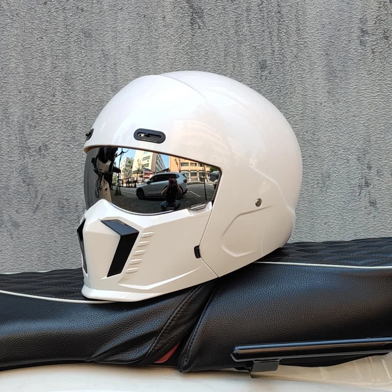 Unisex motorcykelhjelm med visir og full face design – hjelm til motorcykel og scooter – Nexorix