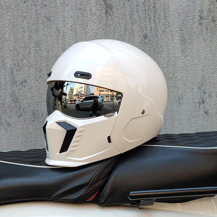 Unisex motorcykelhjelm med visir og full face design – hjelm til motorcykel og scooter – Nexorix