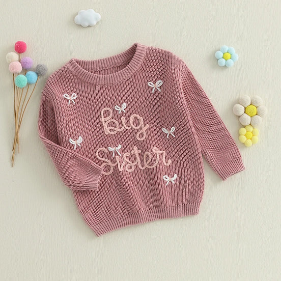 Bella Striktrøje med Broderi