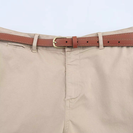 Dames shorts med bælte og læg – Linavera