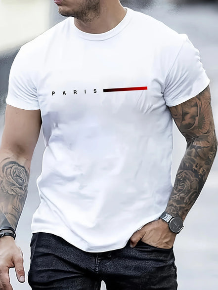 Lorvian T-shirt herre kortærmet bomuld rund hals print