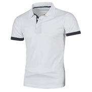 Herre polo shirt kortærmet polyester med knaplukning ensfarvet design