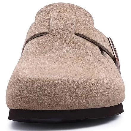 Corvelis Unisex Clogs i Ruskind med Korkfodseng