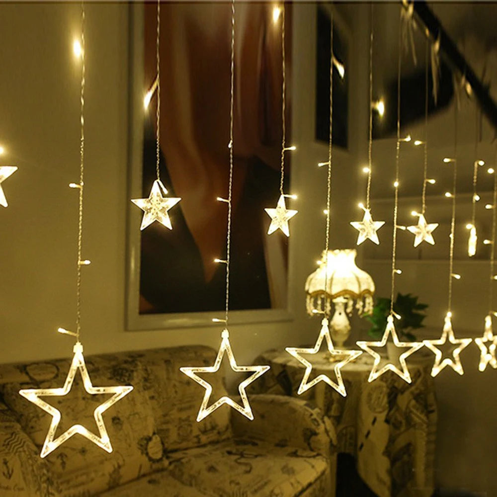 LED světelný závěs s hvězdami a 8 režimy svícení – Stellavyn