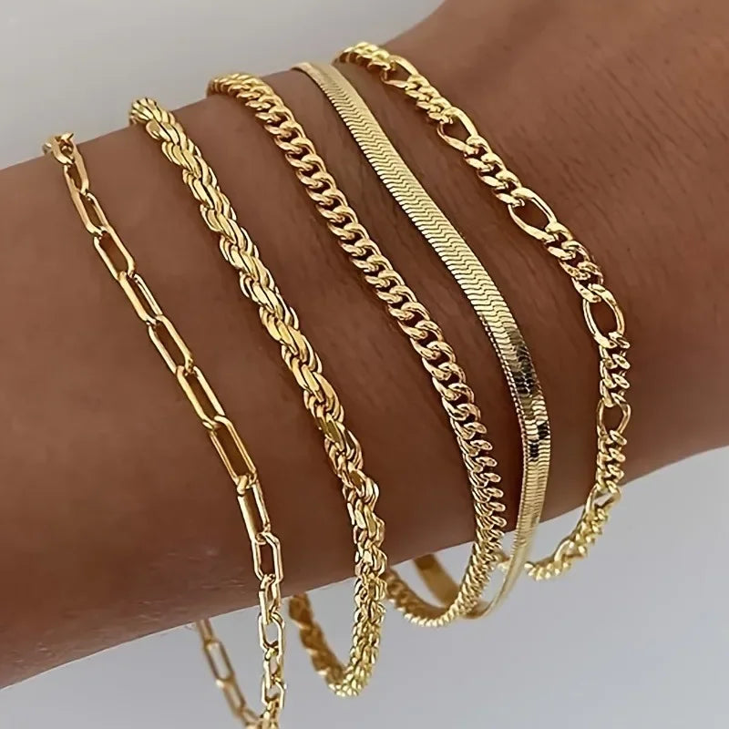 Lagdelte kædearmbånd – Vintage Glam