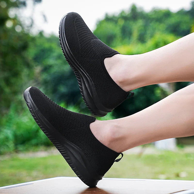 Sorvix Herre Slip-On Sneakers i Åndbart Tekstil