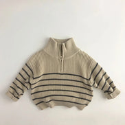 Milona børnesweater med høj krave og lynlås
