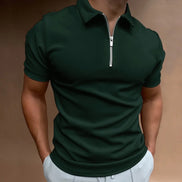 Virello Poloshirt med Half-Zip og Korte Ærmer Slim Fit
