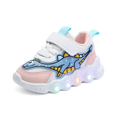 Lumexo børnesneakers med LED-sål og velcrolukning