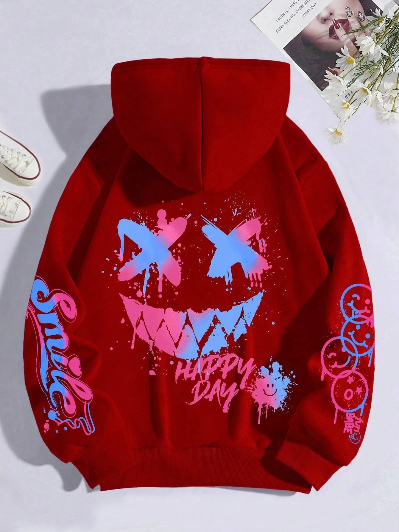 Smiley hættetrøje – unisex hoodie i afslappet pasform