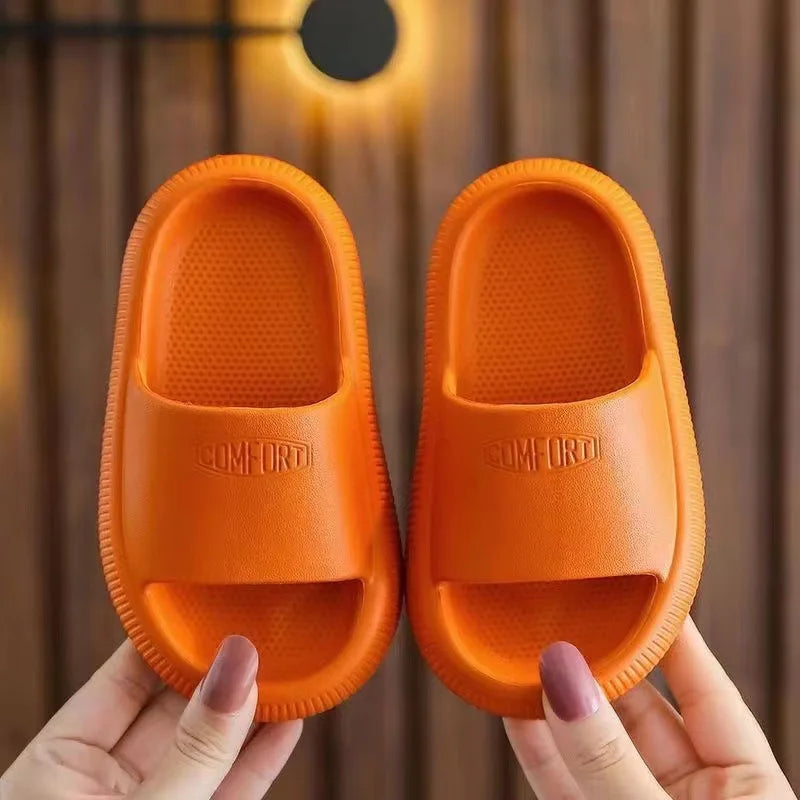 Solvani home slides – ensfarvede børneslippers