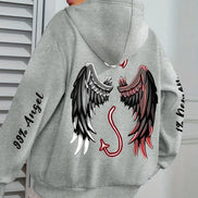 Angel & Devil hættetrøje – unisex sweatshirt med print
