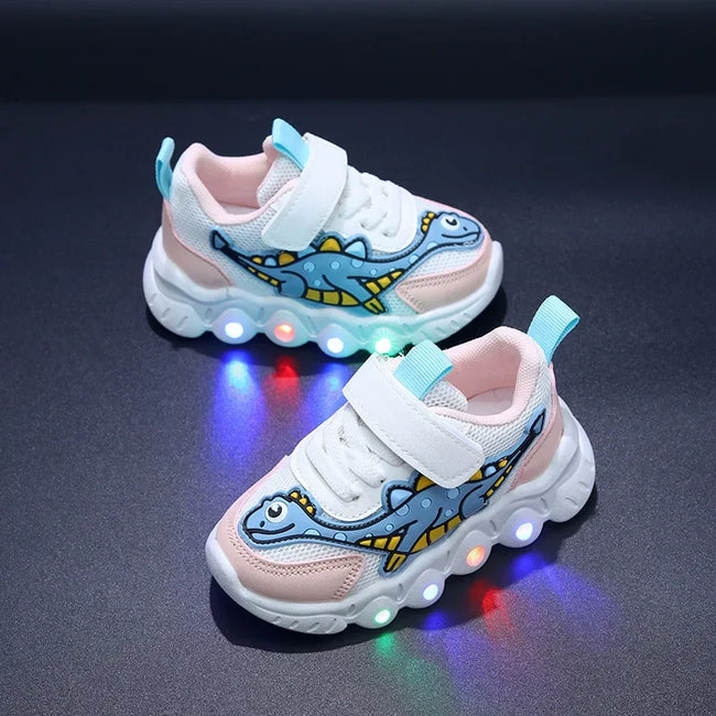 Lumexo børnesneakers med LED-sål og velcrolukning
