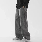 Baggy jeans med elastisk talje og let denim – bukser til hverdag og streetwear – Denviro