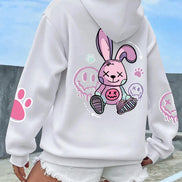 Unisex hættetrøje med moderne print – blød fleece sweatshirt