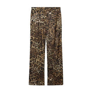 Dame buksesæt med leopardmønster og lang blazer – Leorisse