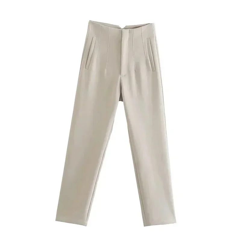 Sleek & Stylish – Cropped bukser med høj talje