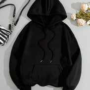 Trendy hættetrøje med kaninprint til kvinder – blød fleecepullover med afslappet pasform