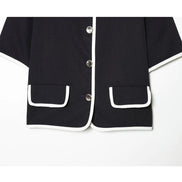 Cropped blazer med korte ærmer og lommer – Mirella