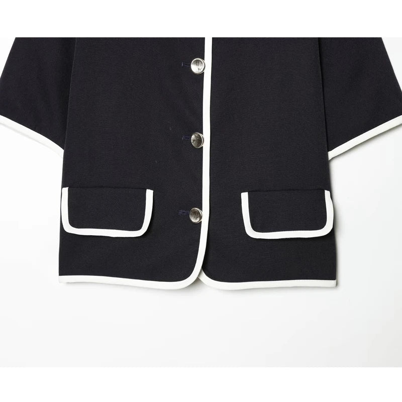 Cropped blazer med korte ærmer og lommer – Mirella