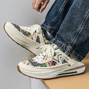 Lurex unisex sneakers med snørelukning – tekstilsko med gummisål