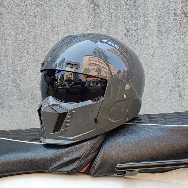 Unisex motorcykelhjelm med visir og full face design – hjelm til motorcykel og scooter – Nexorix