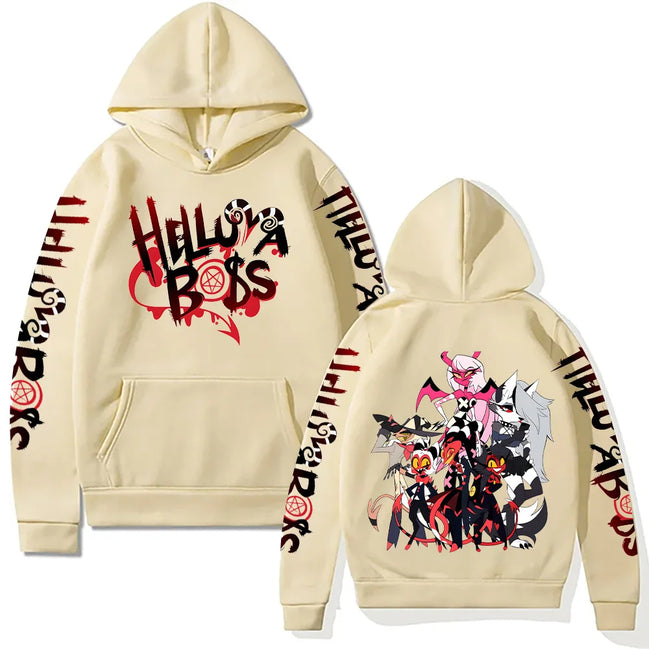 Sorina hættetrøje – unisex sweatshirt med grafisk motiv
