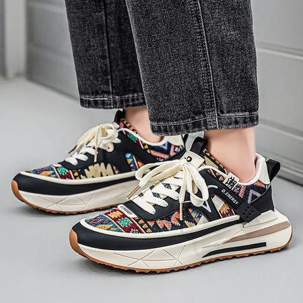 Lurex unisex sneakers med snørelukning – tekstilsko med gummisål