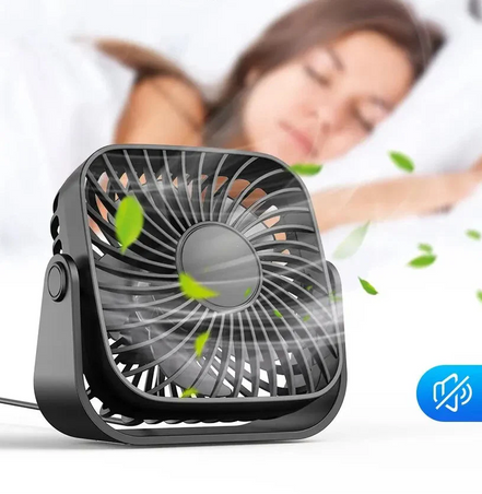 Wentylator biurkowy USB z regulacją 360° i 3 prędkościami – AeroSphere