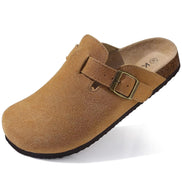Corvelis Unisex Clogs i Ruskind med Korkfodseng