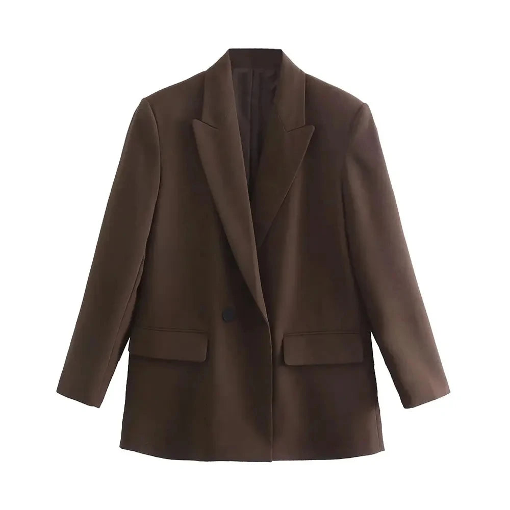 Catrina Dobbeltknappet Blazer – Klassisk Jakke med Lommer