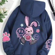 Unisex hættetrøje med moderne print – blød fleece sweatshirt